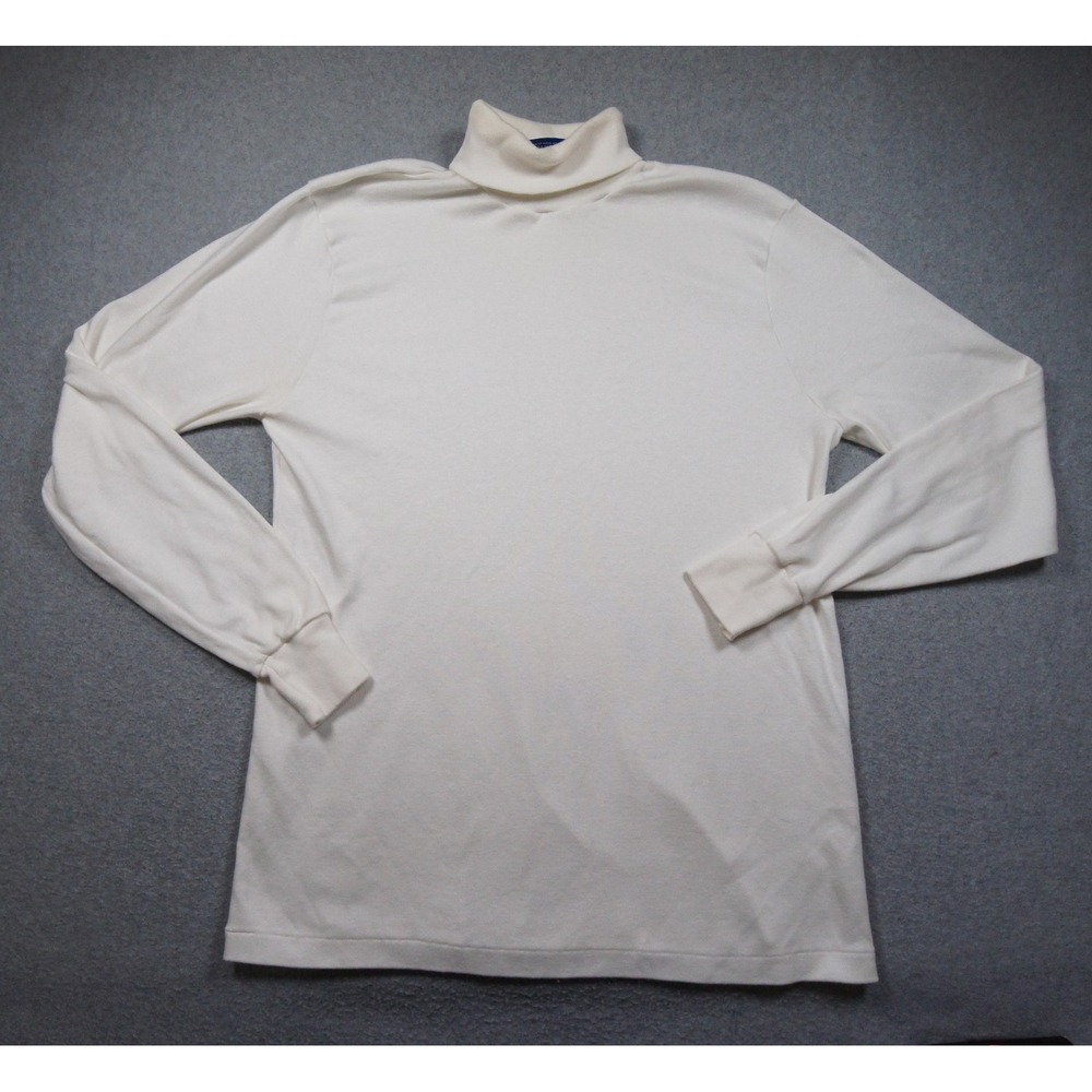 Vintage Duofold Shirt Mens XL White Turtleneck Long Sleeve Cotton Outdoors